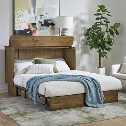 Verona Murphy Bed open as a queen bed