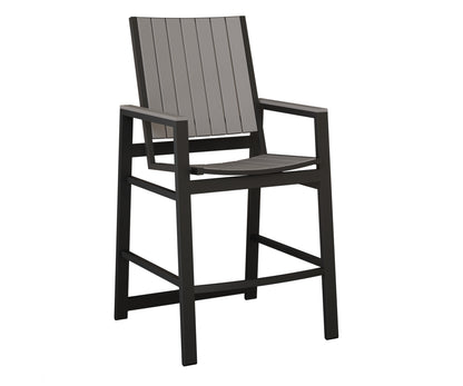 Berlin Gardens Vida Poly Bar Chair in Black, Light Gray slats
