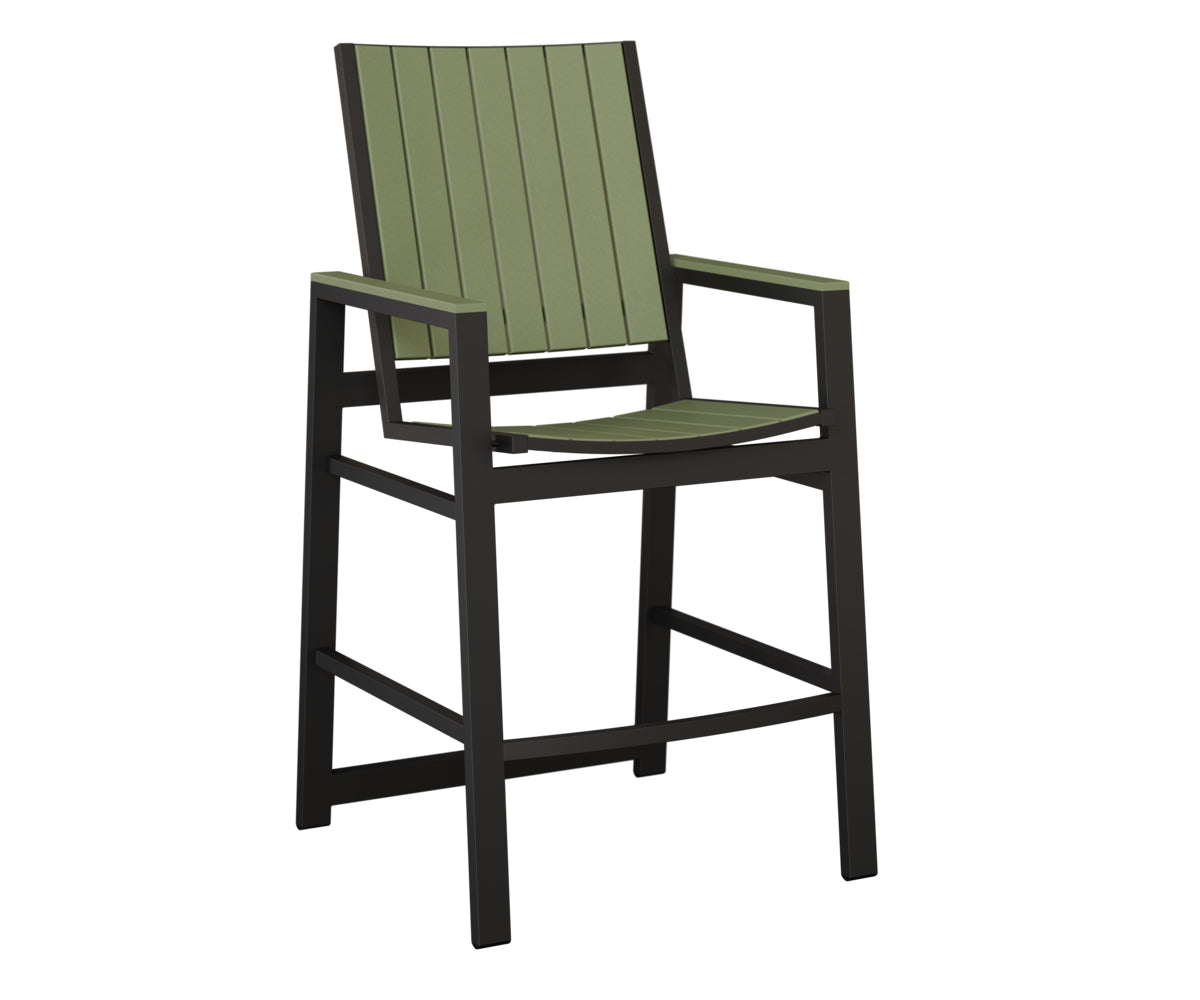 Berlin Gardens Vida Poly Bar Chair in Black, Sage slats