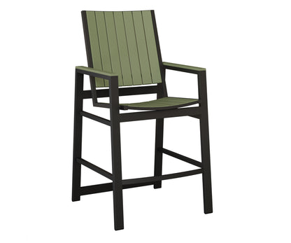 Berlin Gardens Vida Poly Bar Chair in Black, Sage slats