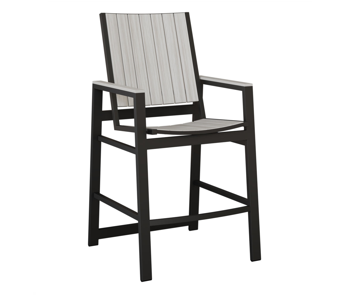 Berlin Gardens Vida Poly Bar Chair in Black, Seashell slats