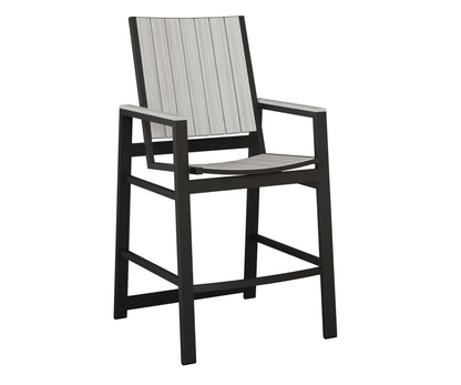 Berlin Gardens Vida Poly Bar Chair in Black, Seashell slats