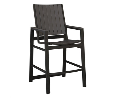 Berlin Gardens Vida Poly Bar Chair in Black, Smoke Gray slats