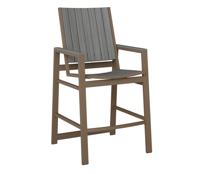 Berlin Gardens Vida Poly Bar Chair in Clay, Driftwood Gray slats
