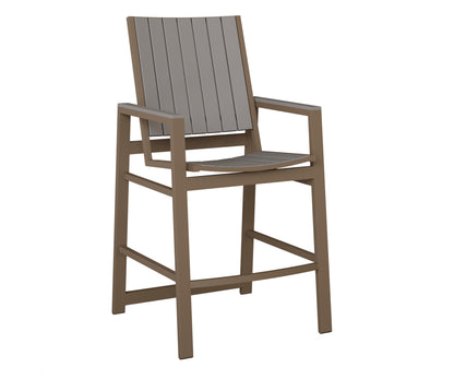 Berlin Gardens Vida Poly Bar Chair in Clay, Light Gray slats