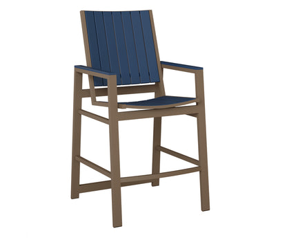 Berlin Gardens Vida Poly Bar Chair in Clay, Navy Blue slats