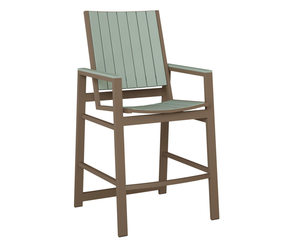 Berlin Gardens Vida Poly Bar Chair in Clay, Sea Foam slats