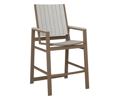 Berlin Gardens Vida Poly Bar Chair in Clay, Seashell slats