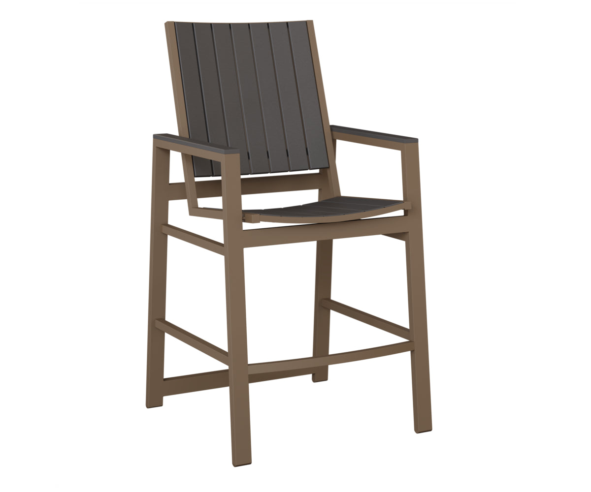 Berlin Gardens Vida Poly Bar Chair in Clay, Smoke Gray slats