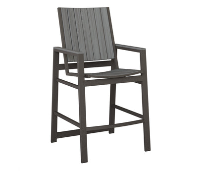 Berlin Gardens Vida Poly Bar Chair in Granite Speckle, Driftwood Gray slats
