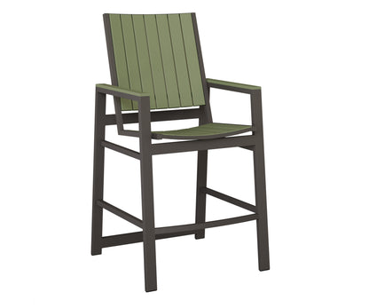 Berlin Gardens Vida Poly Bar Chair in Granite Speckle, Sage slats