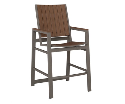 Berlin Gardens Vida Poly Bar Chair in Graphite, Brazilian Walnut slats