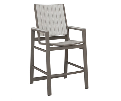 Berlin Gardens Vida Poly Bar Chair in Graphite, Seashell slats