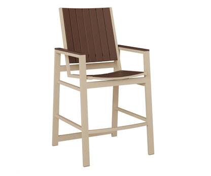 Berlin Gardens Vida Poly Bar Chair in Luna Multi, Chocolate Brown slats