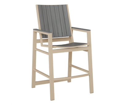 Berlin Gardens Vida Poly Bar Chair in Luna Multi, Driftwood Gray slats