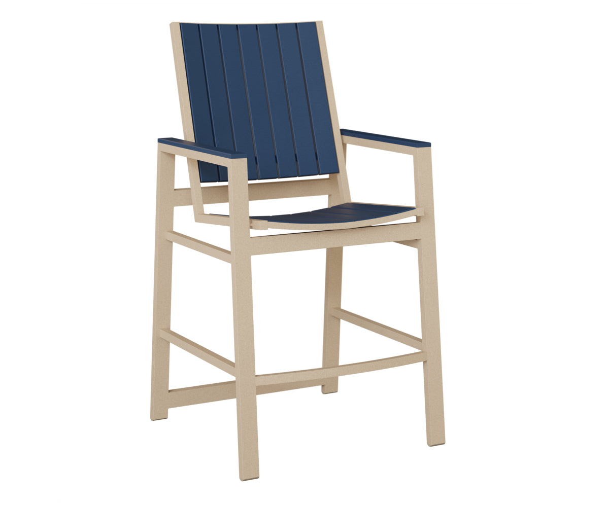 Berlin Gardens Vida Poly Bar Chair in Luna Multi, Navy Blue slats