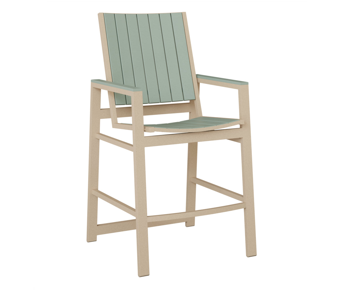 Berlin Gardens Vida Poly Bar Chair in Luna Multi, Sea Foam slats