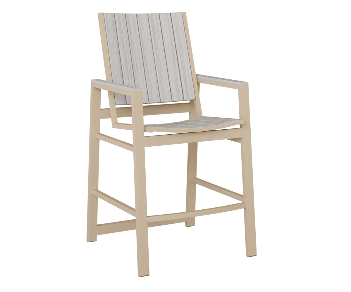 Berlin Gardens Vida Poly Bar Chair in Luna Multi, Seashell slats