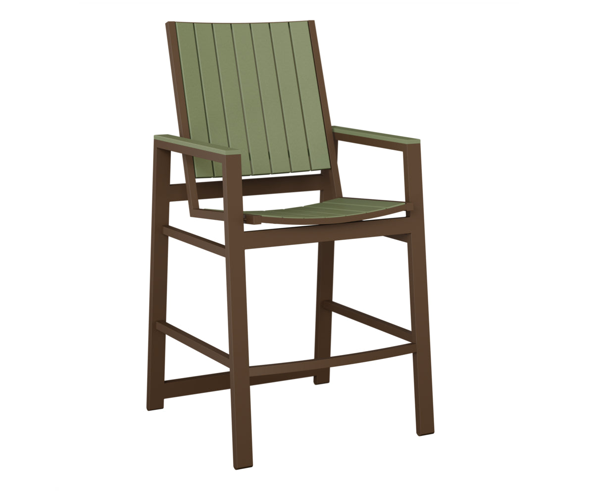 Berlin Gardens Vida Poly Bar Chair in Mesquite Wood Vein, Sage slats