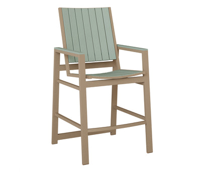Berlin Gardens Vida Poly Bar Chair in Oak Wood Vein, Sea Foam slats