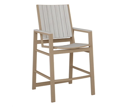 Berlin Gardens Vida Poly Bar Chair in Oak Wood Vein, Seashell slats
