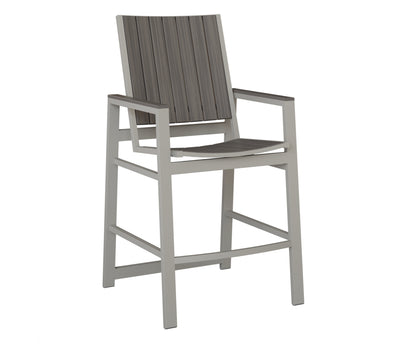 Berlin Gardens Vida Poly Bar Chair in Platinum Silver, Coastal Gray slats