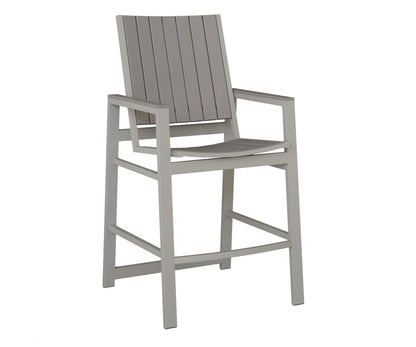 Berlin Gardens Vida Poly Bar Chair in Platinum Silver, Light Gray slats