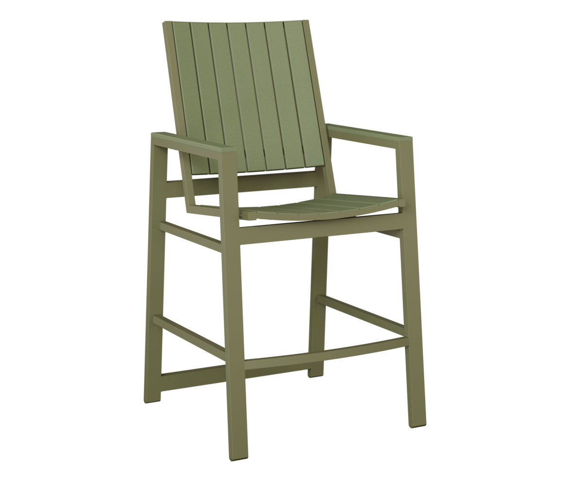Berlin Gardens Vida Poly Bar Chair in Green Sage, Sage slats