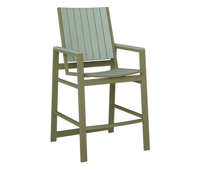 Berlin Gardens Vida Poly Bar Chair in Green Sage, Sea Foam slats