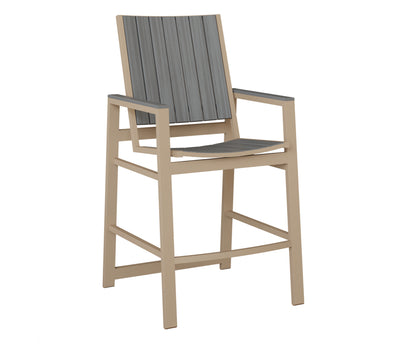 Berlin Gardens Vida Poly Bar Chair in Sahara Speckle, Driftwood Gray slats