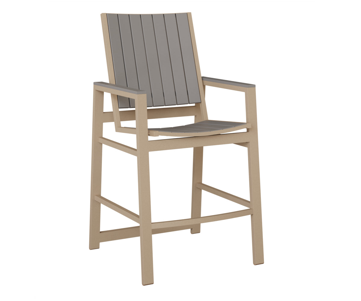 Berlin Gardens Vida Poly Bar Chair in Sahara Speckle, Light Gray slats