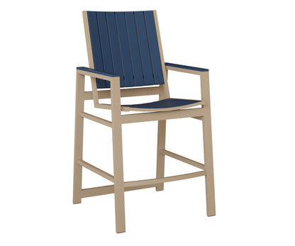 Berlin Gardens Vida Poly Bar Chair in Sahara Speckle, Navy Blue slats