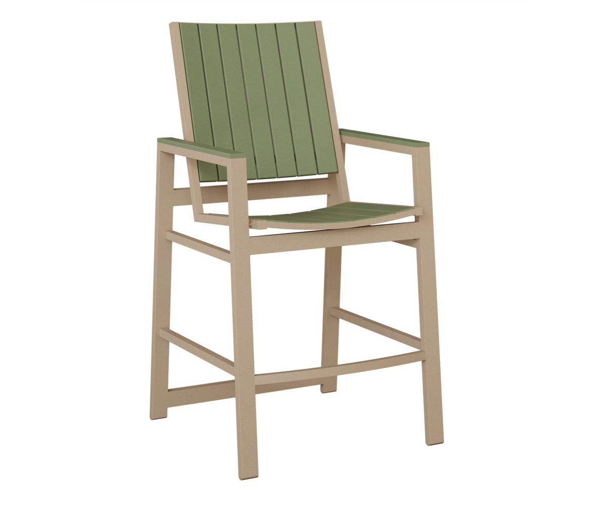 Berlin Gardens Vida Poly Bar Chair in Sahara Speckle, Sage slats