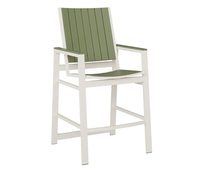 Berlin Gardens Vida Poly Bar Chair in White, Sage slats