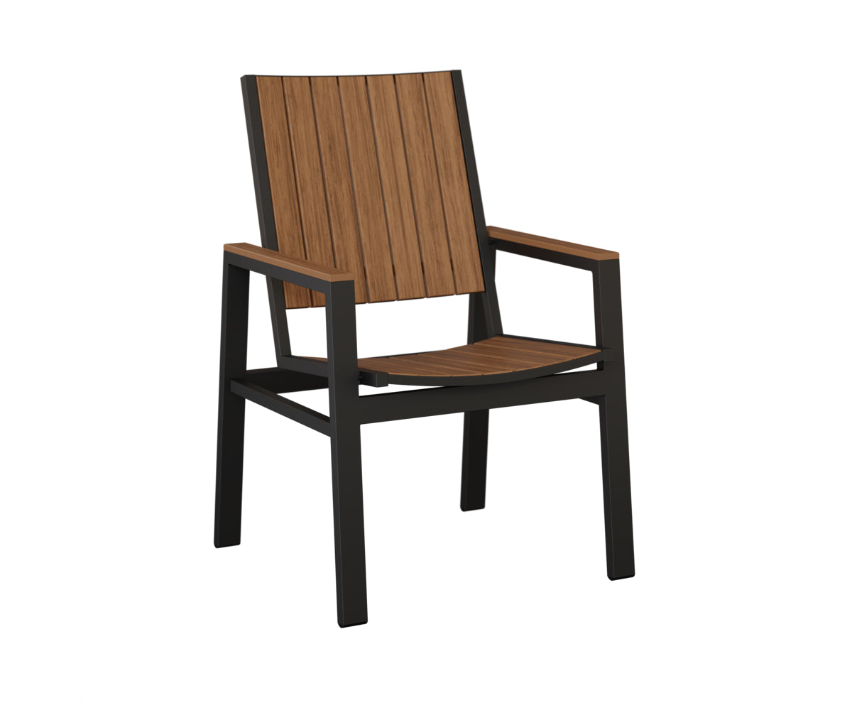 Berlin Gardens Vida Poly Dining Chair in Black, Antique Mahogany slats