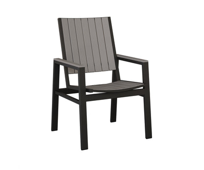 Berlin Gardens Vida Poly Dining Chair in Black, Light Gray slats