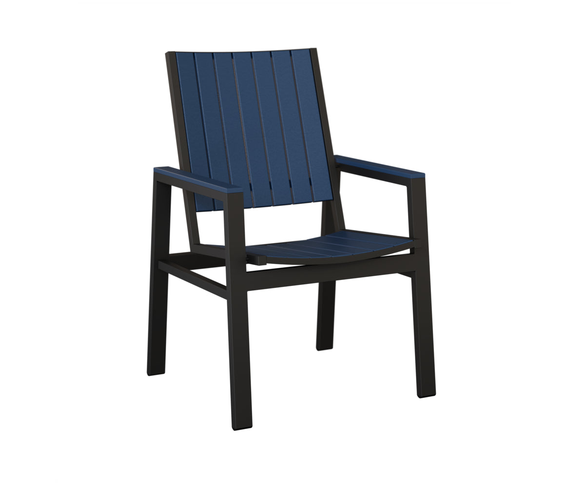 Berlin Gardens Vida Poly Dining Chair in Black, Navy Blue slats