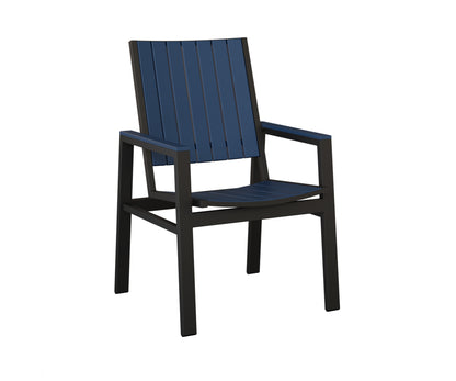 Berlin Gardens Vida Poly Dining Chair in Black, Navy Blue slats