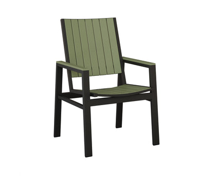 Berlin Gardens Vida Poly Dining Chair in Black, Sage slats