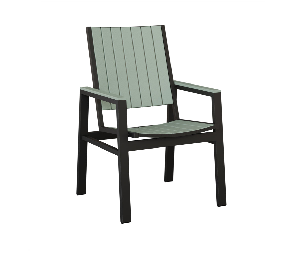 Berlin Gardens Vida Poly Dining Chair in Black, Sea Foam slats