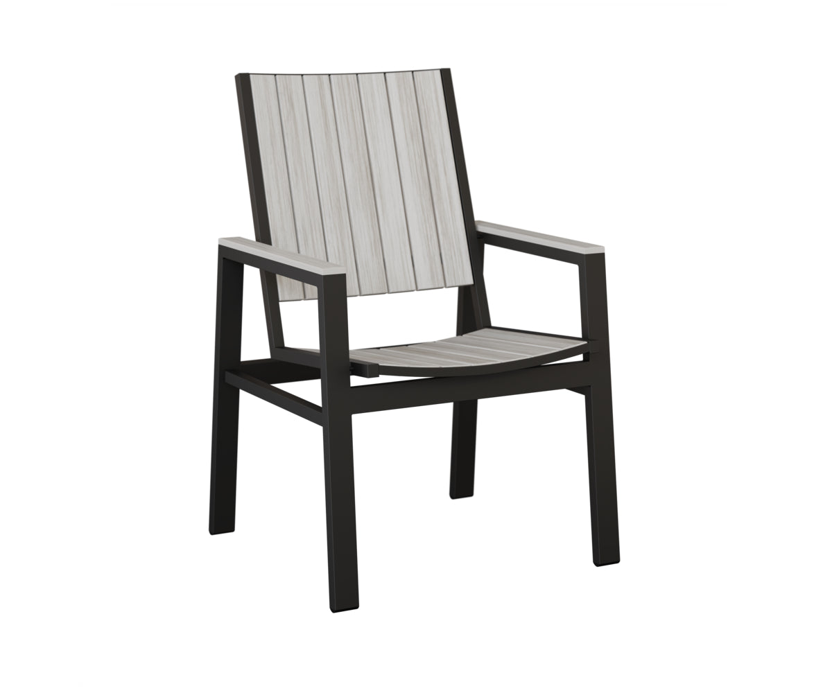 Berlin Gardens Vida Poly Dining Chair in Black, Seashell slats