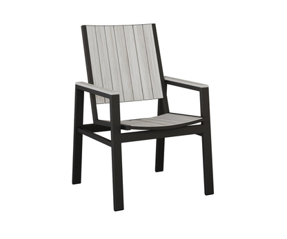 Berlin Gardens Vida Poly Dining Chair in Black, Seashell slats