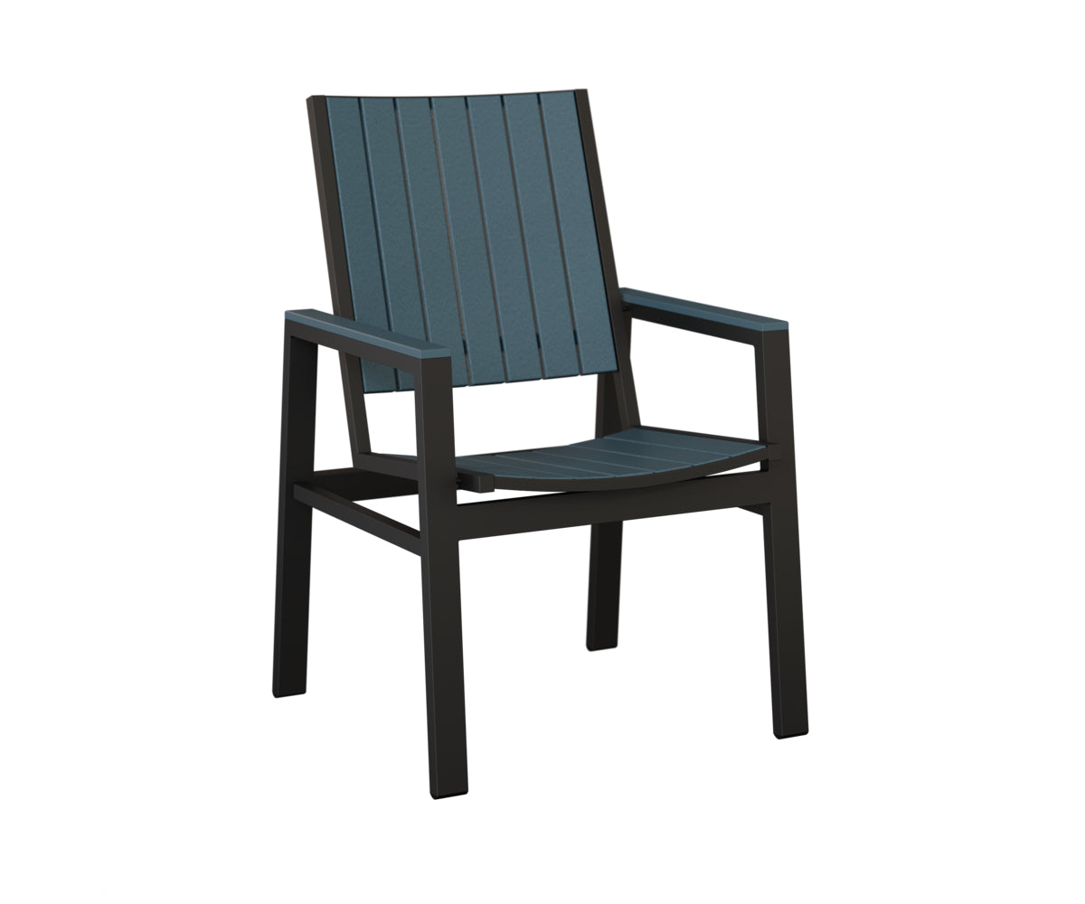 Berlin Gardens Vida Poly Dining Chair in Black, Slate slats