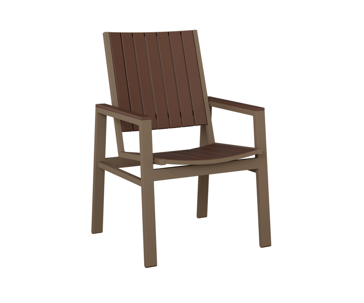 Berlin Gardens Vida Poly Dining Chair in Clay, Chocolate Brown slats