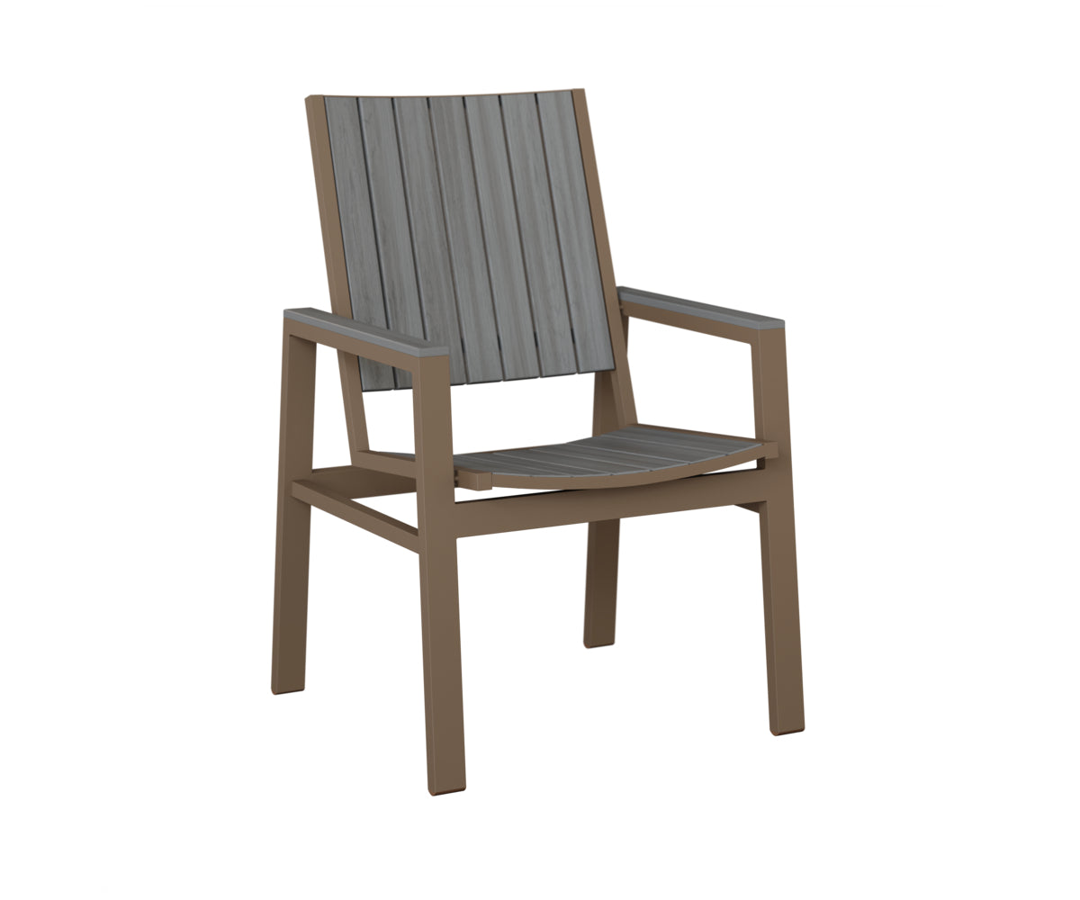 Berlin Gardens Vida Poly Dining Chair in Clay, Driftwood Gray slats