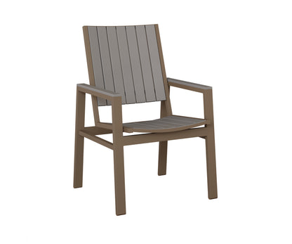 Berlin Gardens Vida Poly Dining Chair in Clay, Light Gray slats