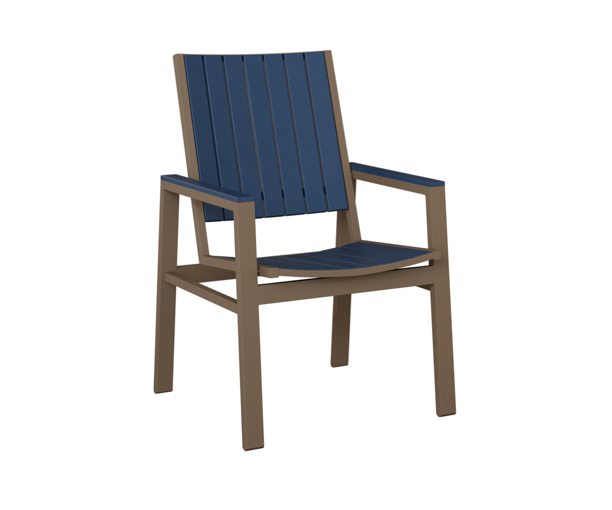 Berlin Gardens Vida Poly Dining Chair in Clay, Navy Blue slats