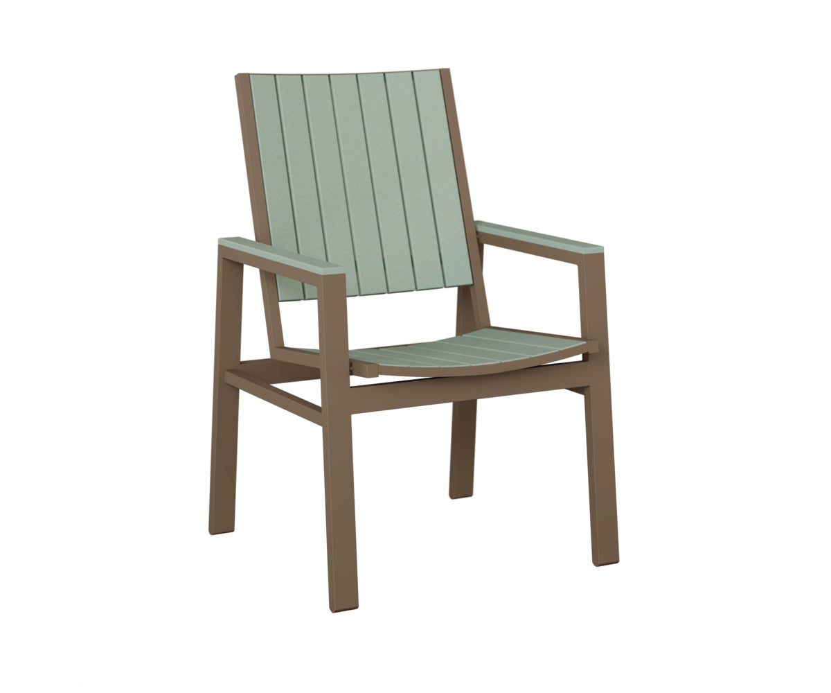 Berlin Gardens Vida Poly Dining Chair in Clay, Sea Foam slats