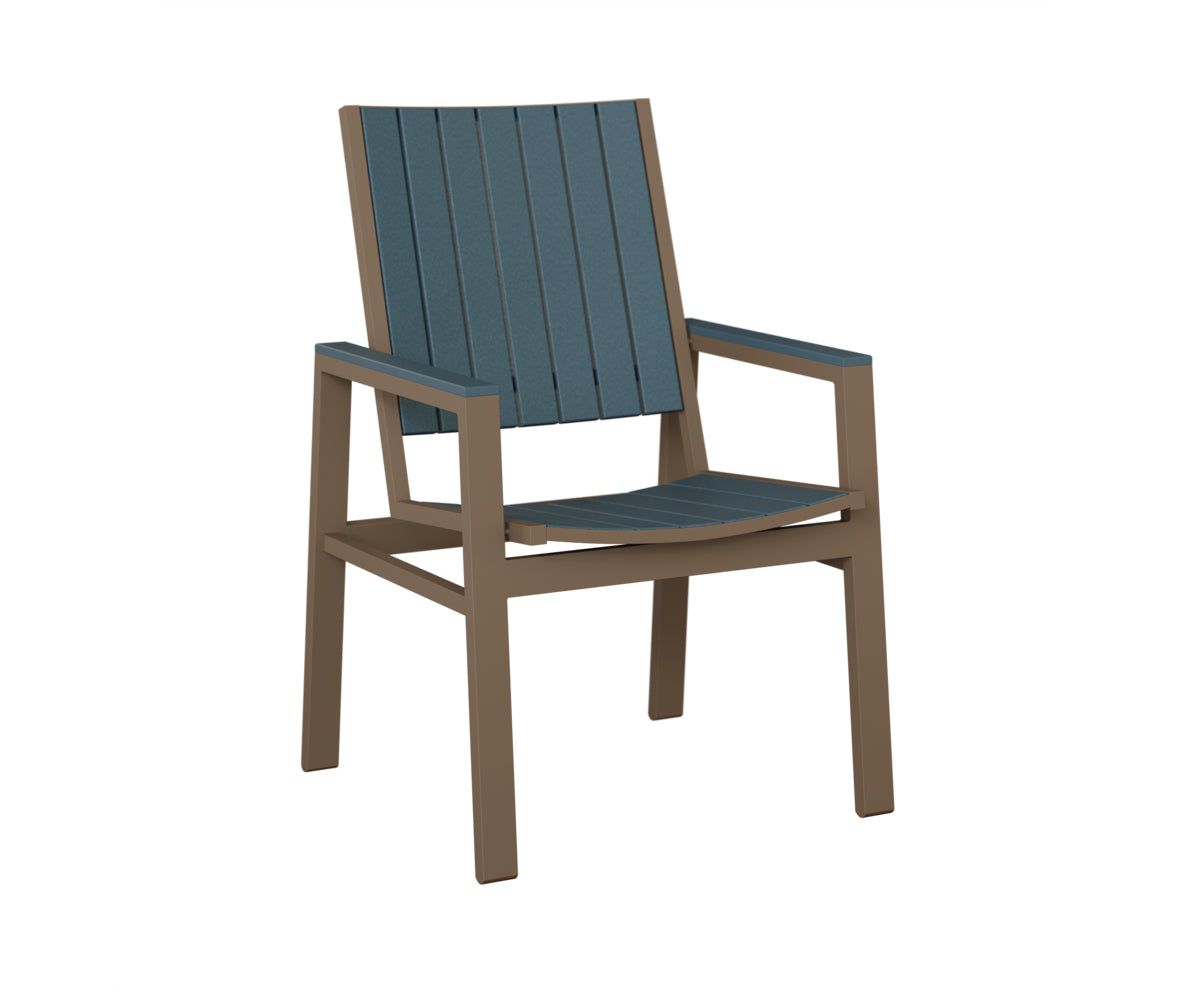 Berlin Gardens Vida Poly Dining Chair in Clay, Slate slats
