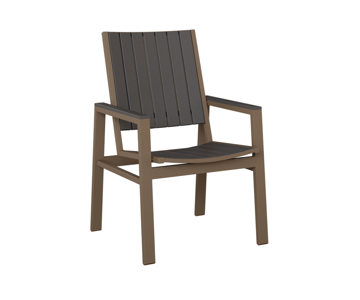 Berlin Gardens Vida Poly Dining Chair in Clay, Smoke Gray slats